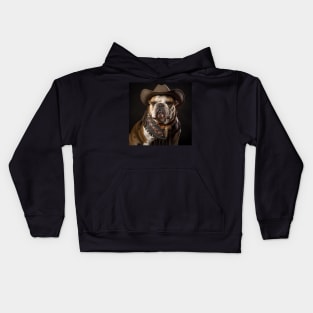 Cowboy Dog - Bulldog Kids Hoodie